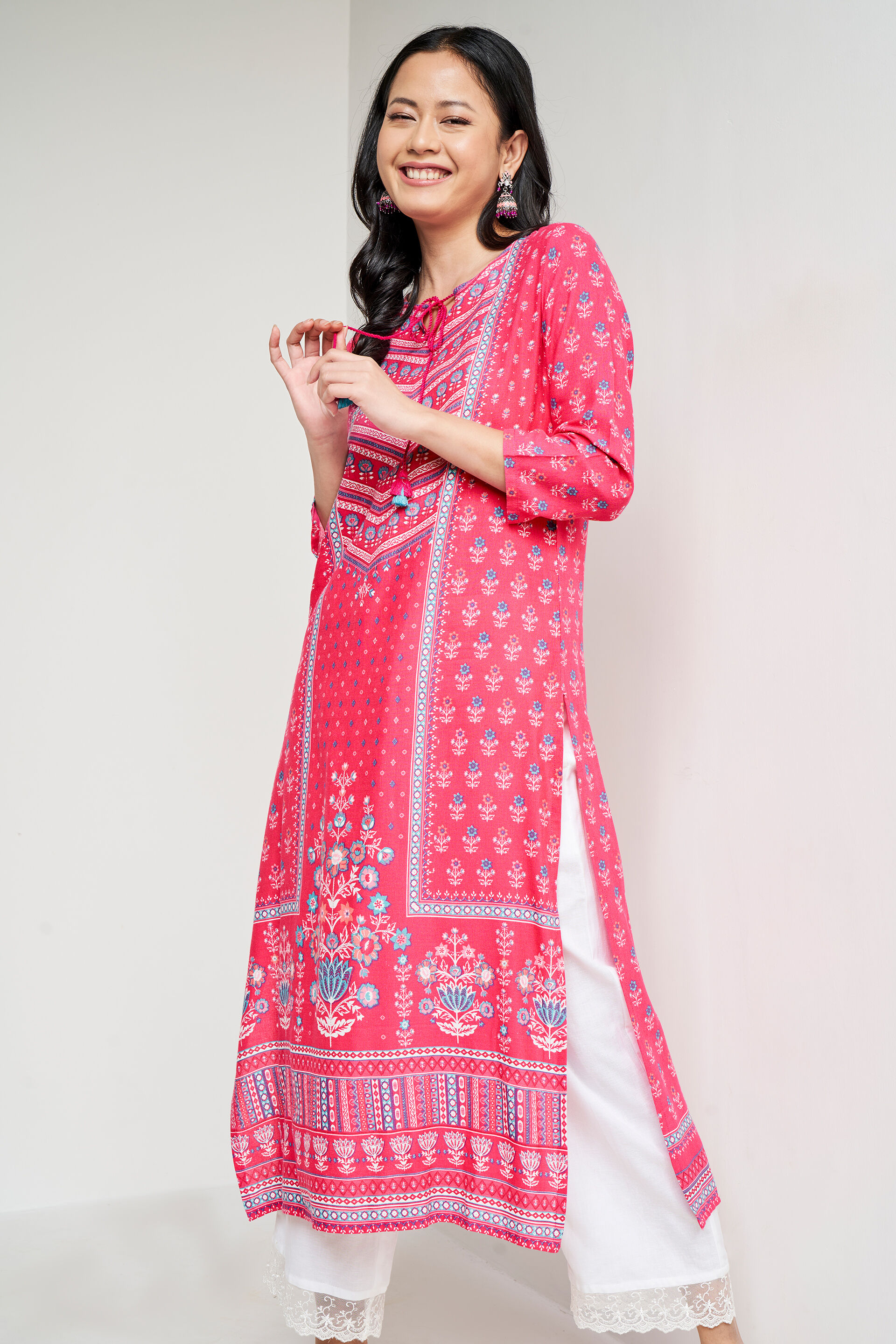 Buy Global Desi Lilac Flared Fit Kurta for Women Online @ Tata CLiQ
