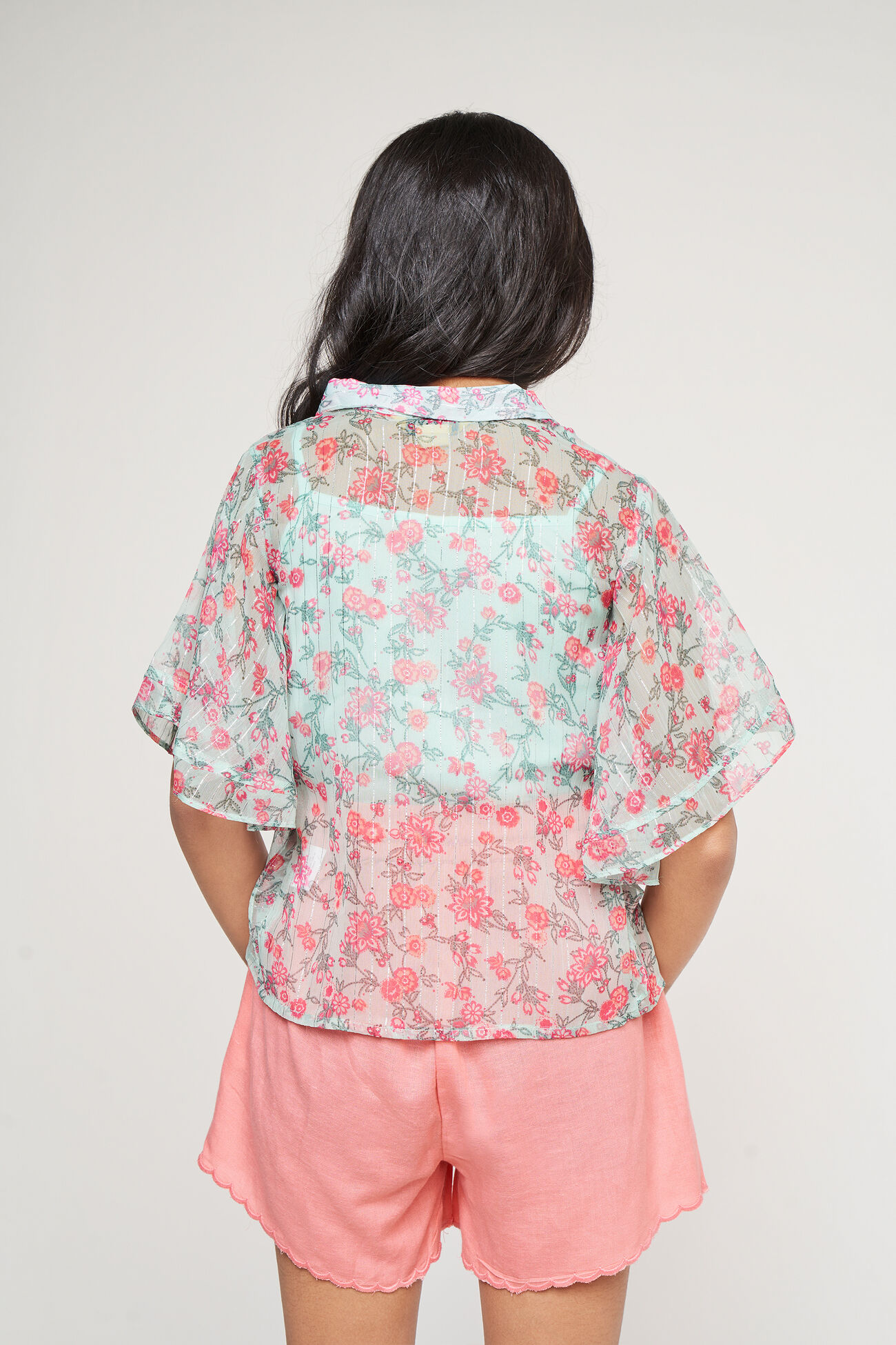 Mint Floral Straight Top, Mint, image 4