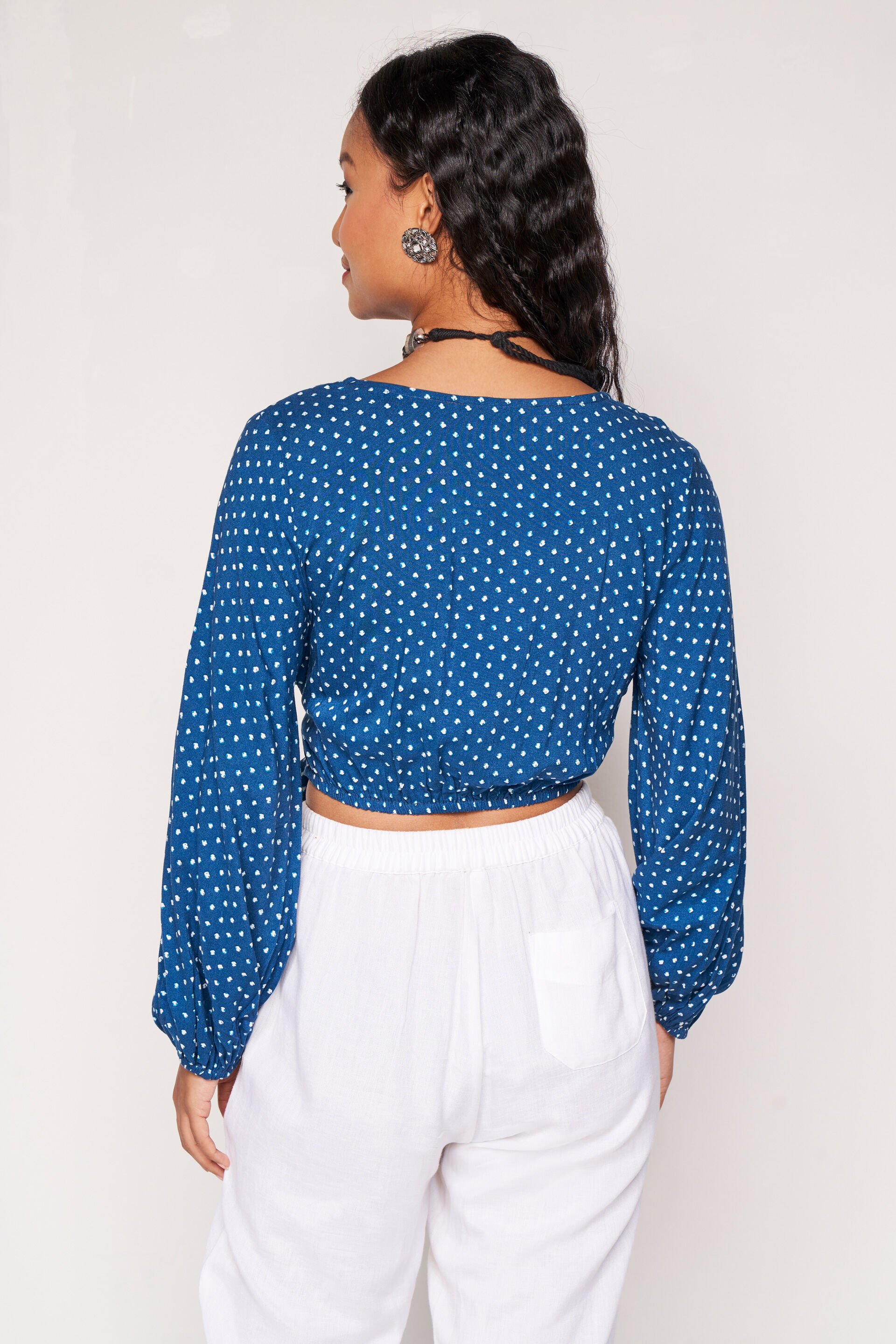 Front Row Tie-up Top, Blue, image 6