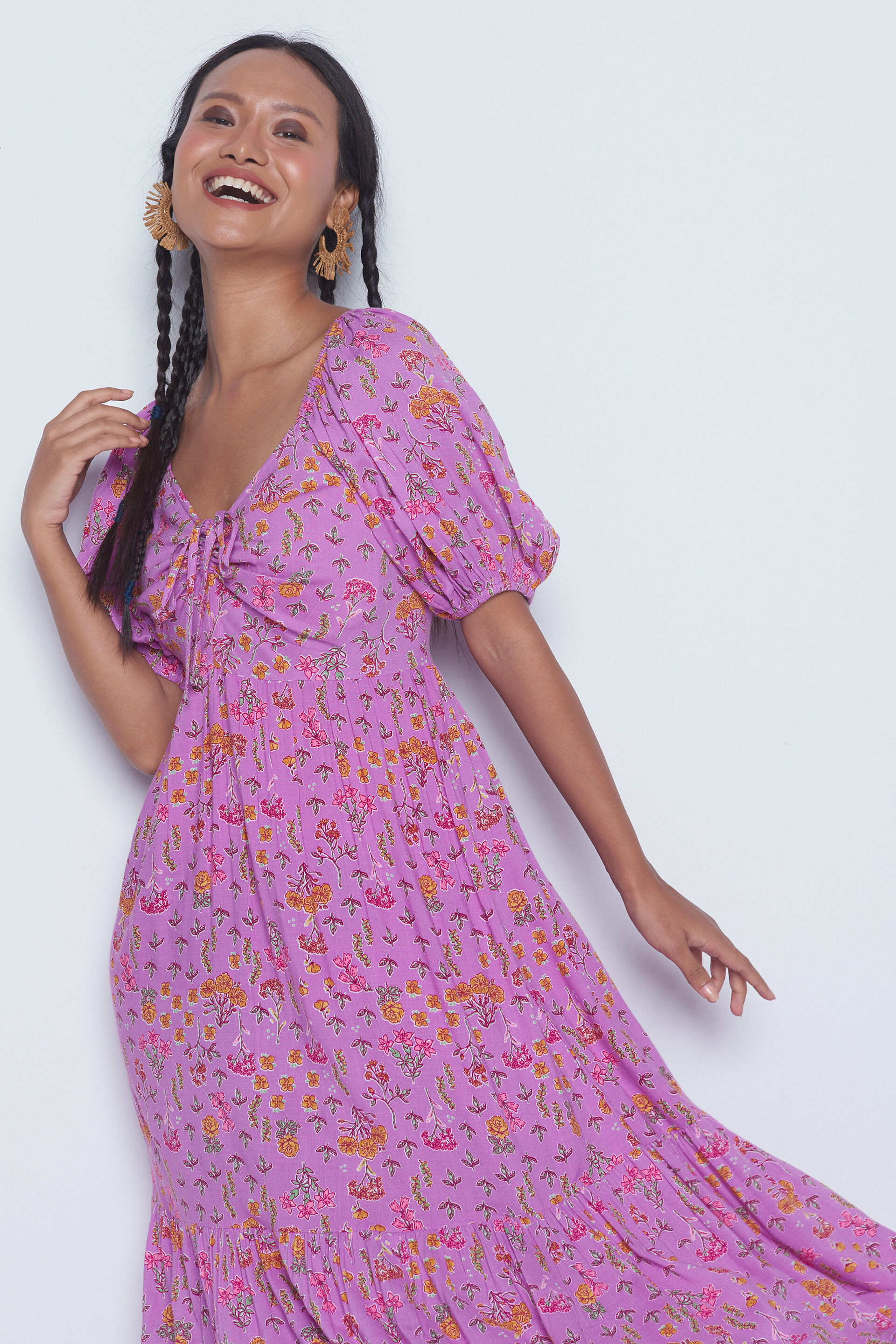 Sadabahar Flared Dress, Lilac, image 5