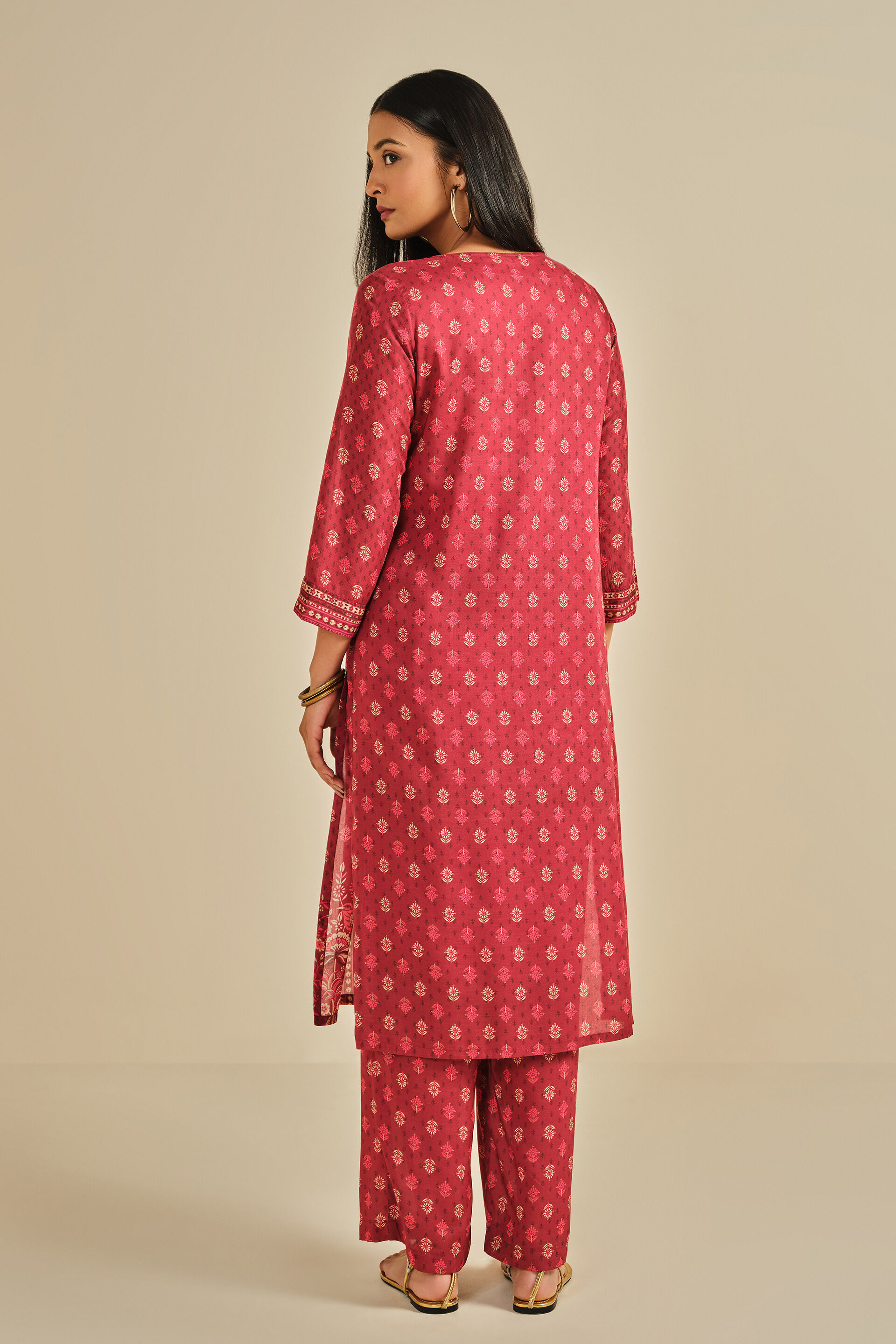 Rangreza Kurta Set, Red, image 5