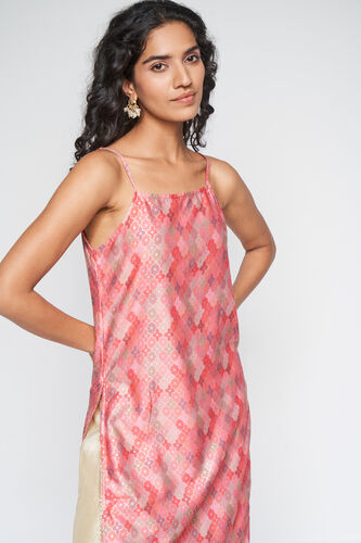 Pink Festive Straight Ethnic Motifs Kurta, Pink, image 5