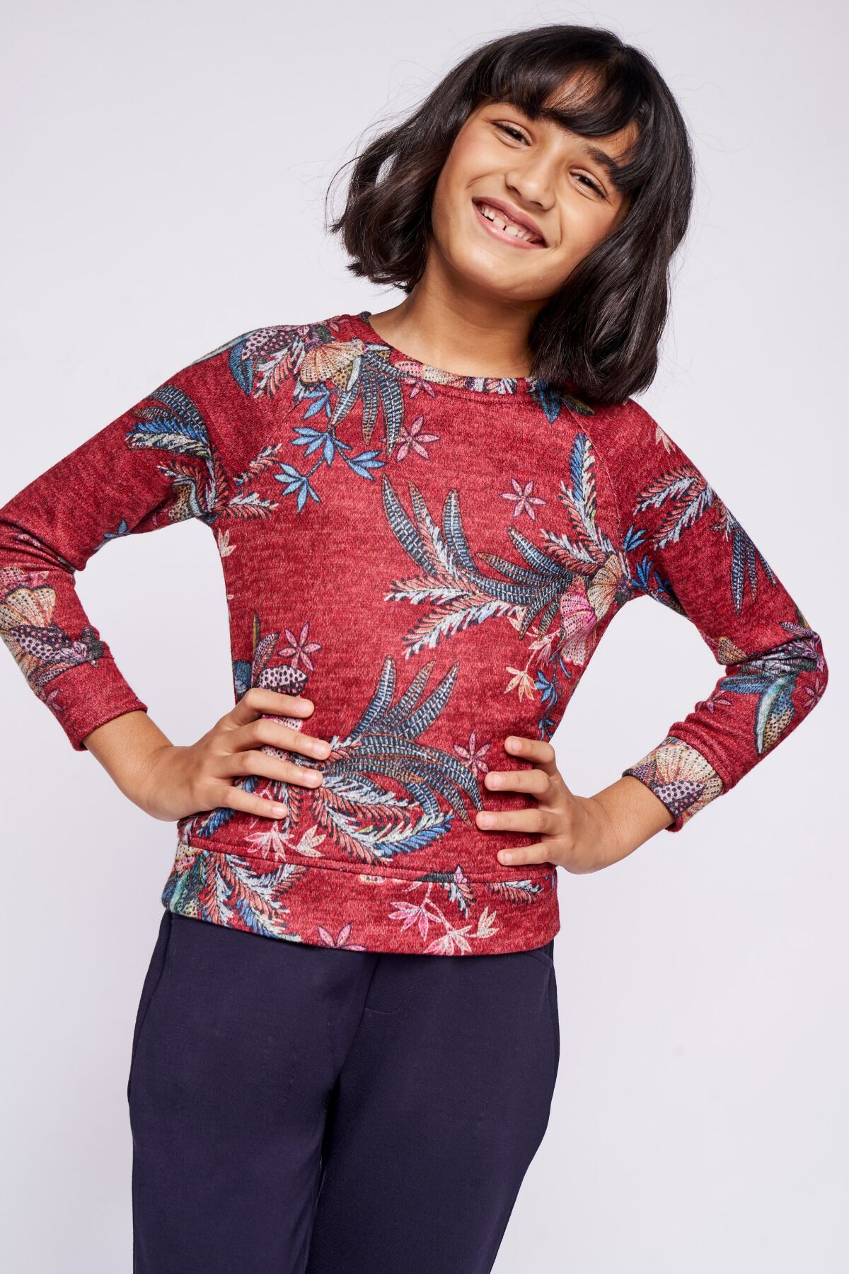 Red floral sweatshirt cheap