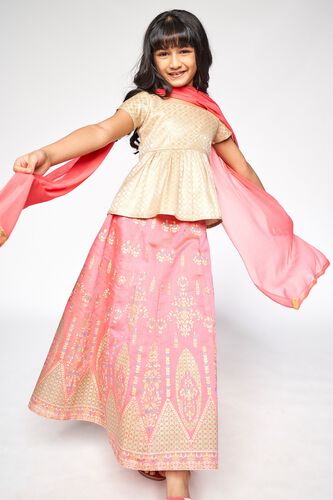 2 - Pink Embroidered Straight Suit, image 2