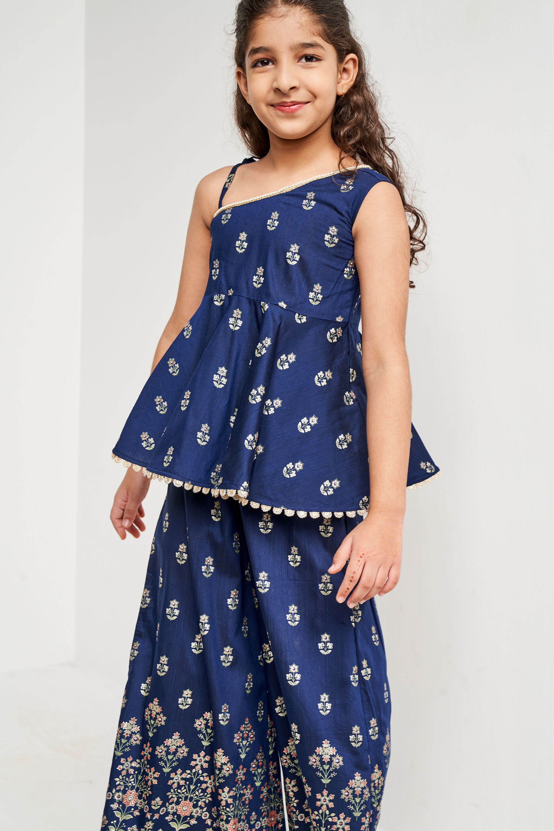 Indigo Khadi Flared Suit, Indigo, image 7