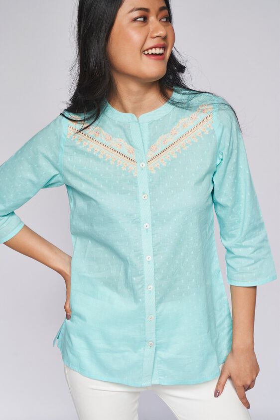 2 - Powder Blue Solid Straight Top, image 2