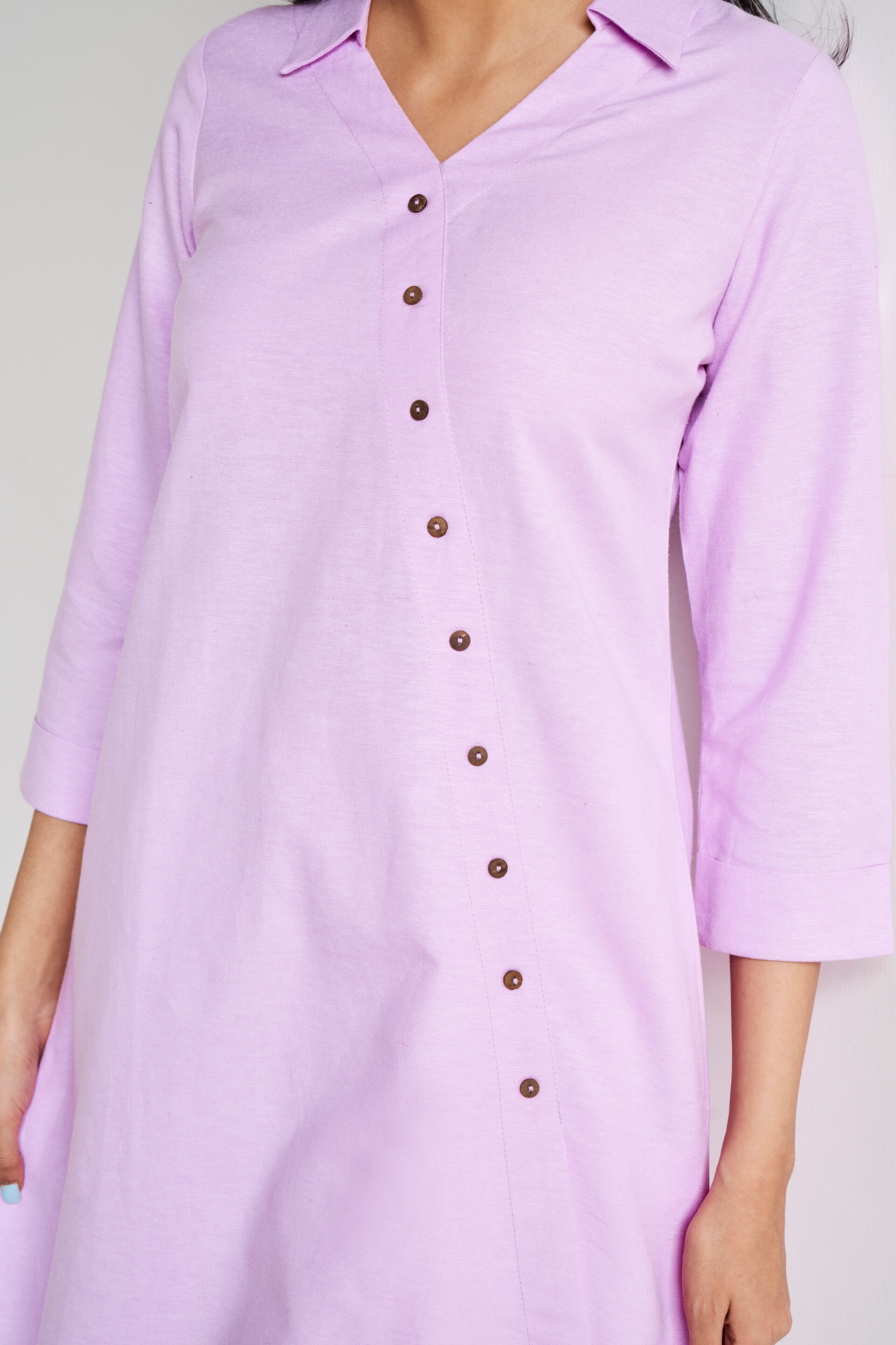 Lilac Solid Asymmetric Tunic, Lilac, image 6