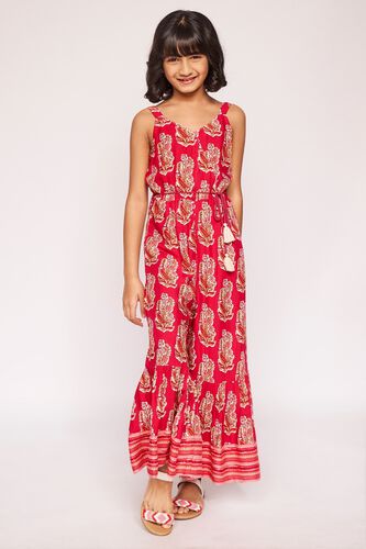 4 - Red Embroidered Floral Jump Suit, image 4