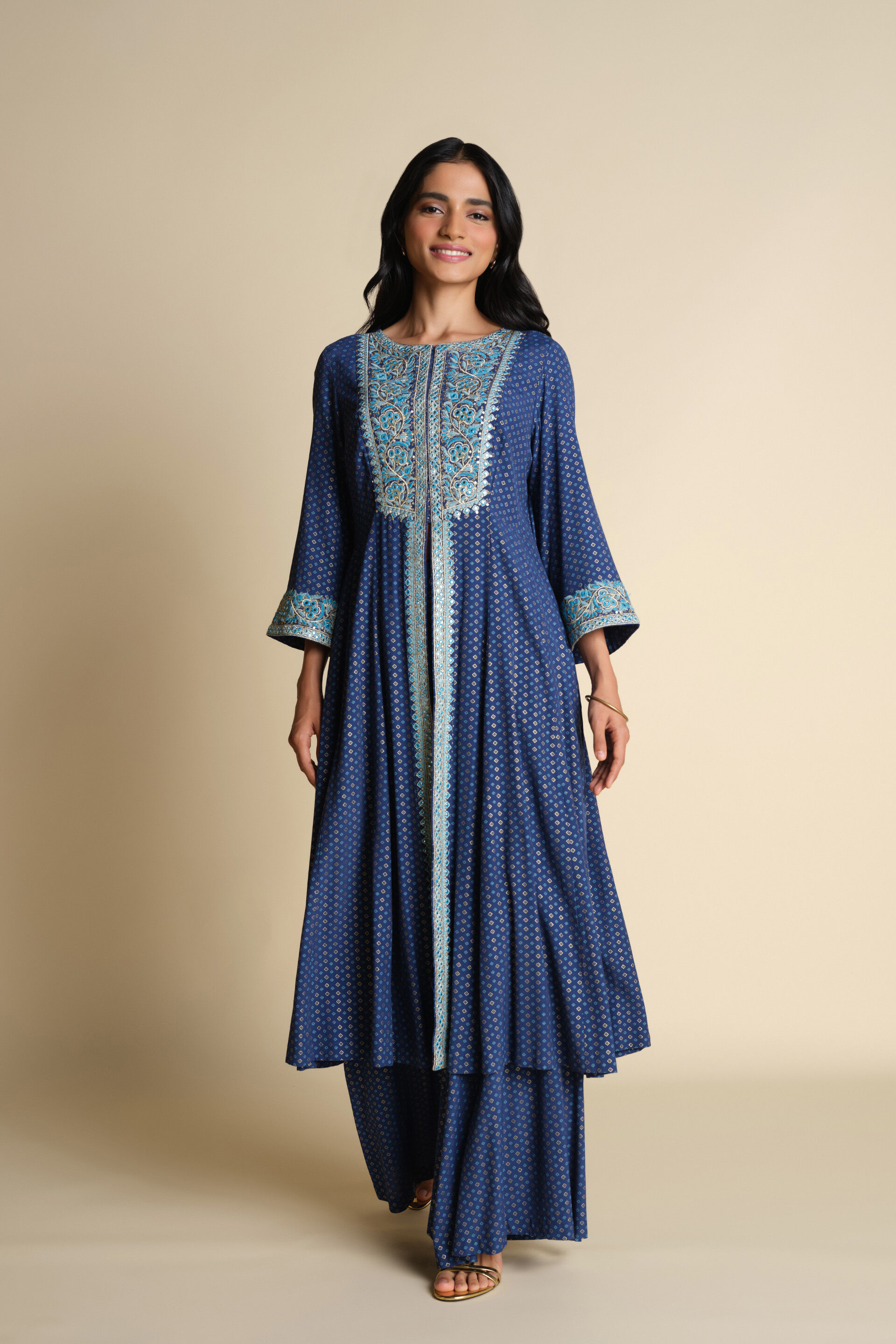 Buy Megh Anarkali Set Online In India at Global Desi S25H1302P_BLUE