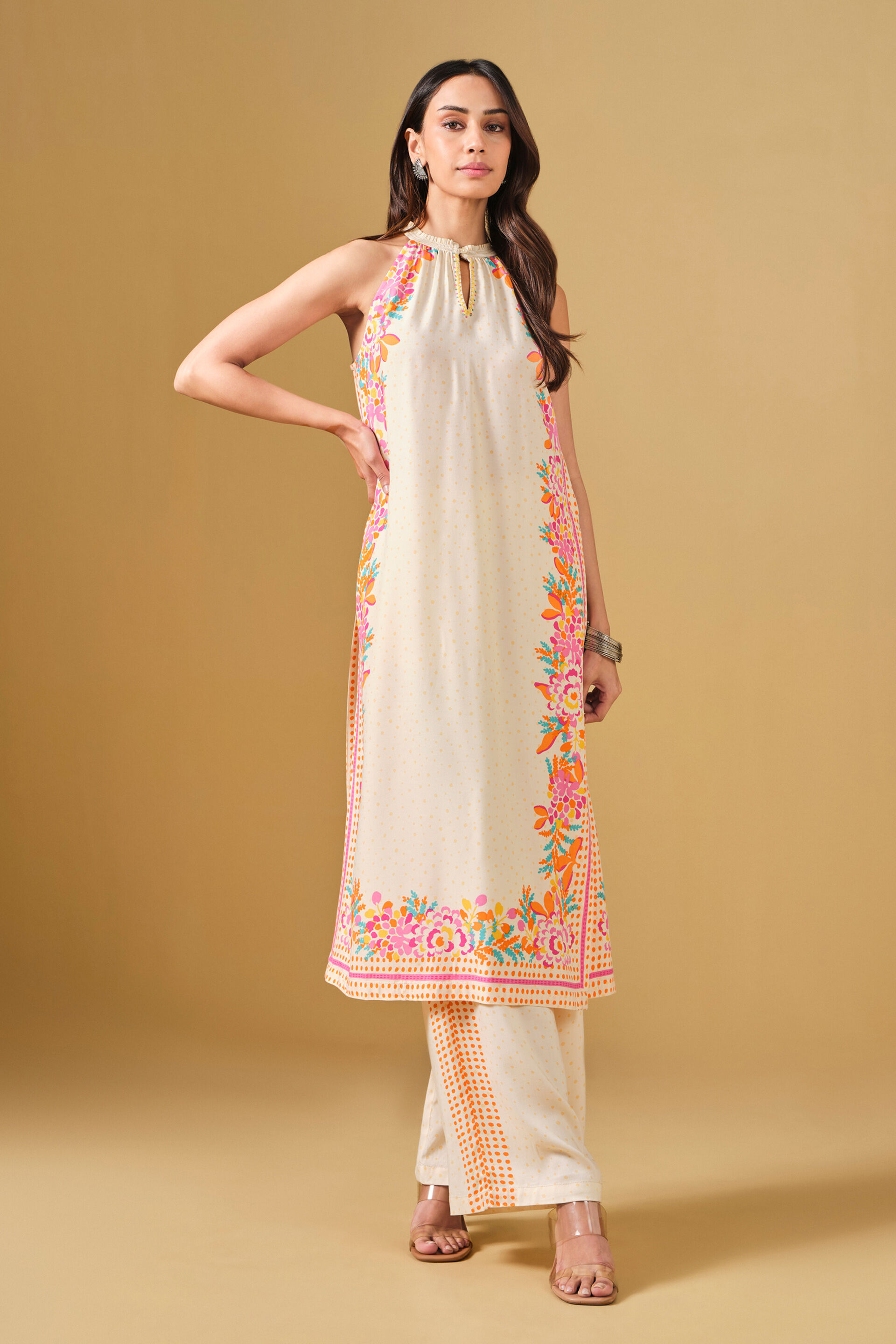Floral Print Viscose Kurta Set