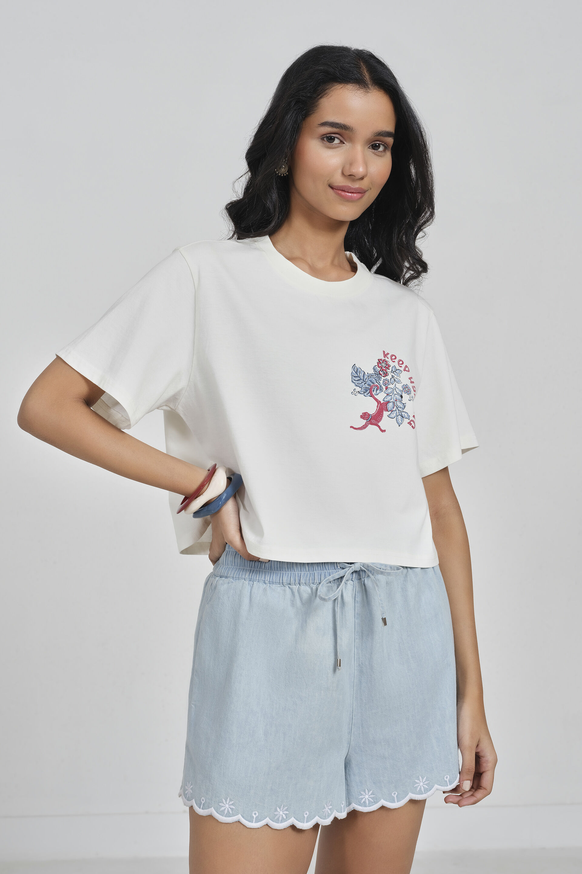 Cara Cream Oversized T-Shirt, Cream, image 2
