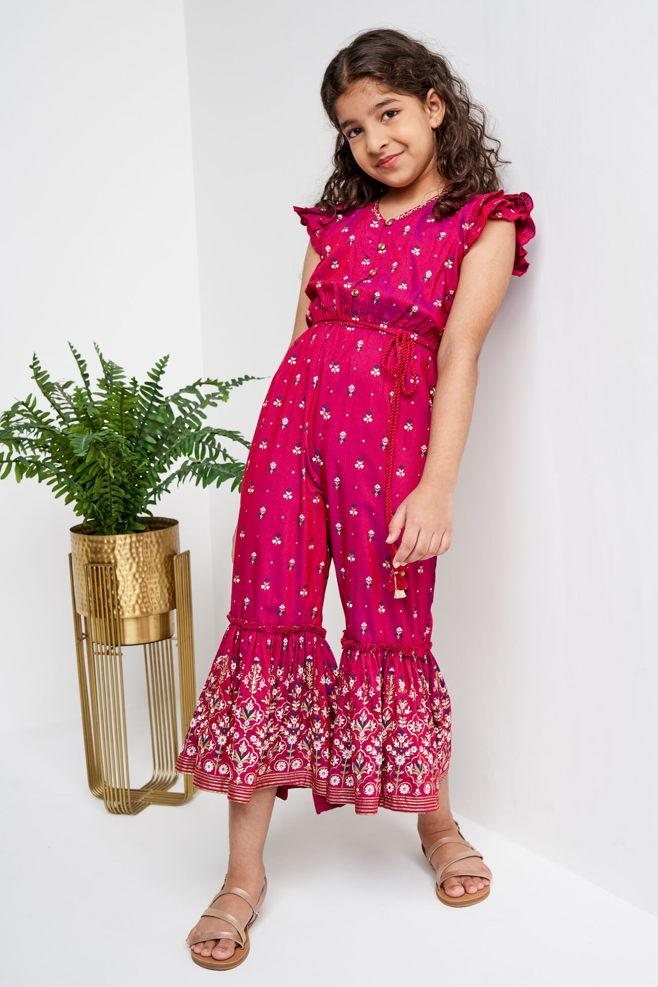 Wine Flounce Jumpsuit, Wine, image 1