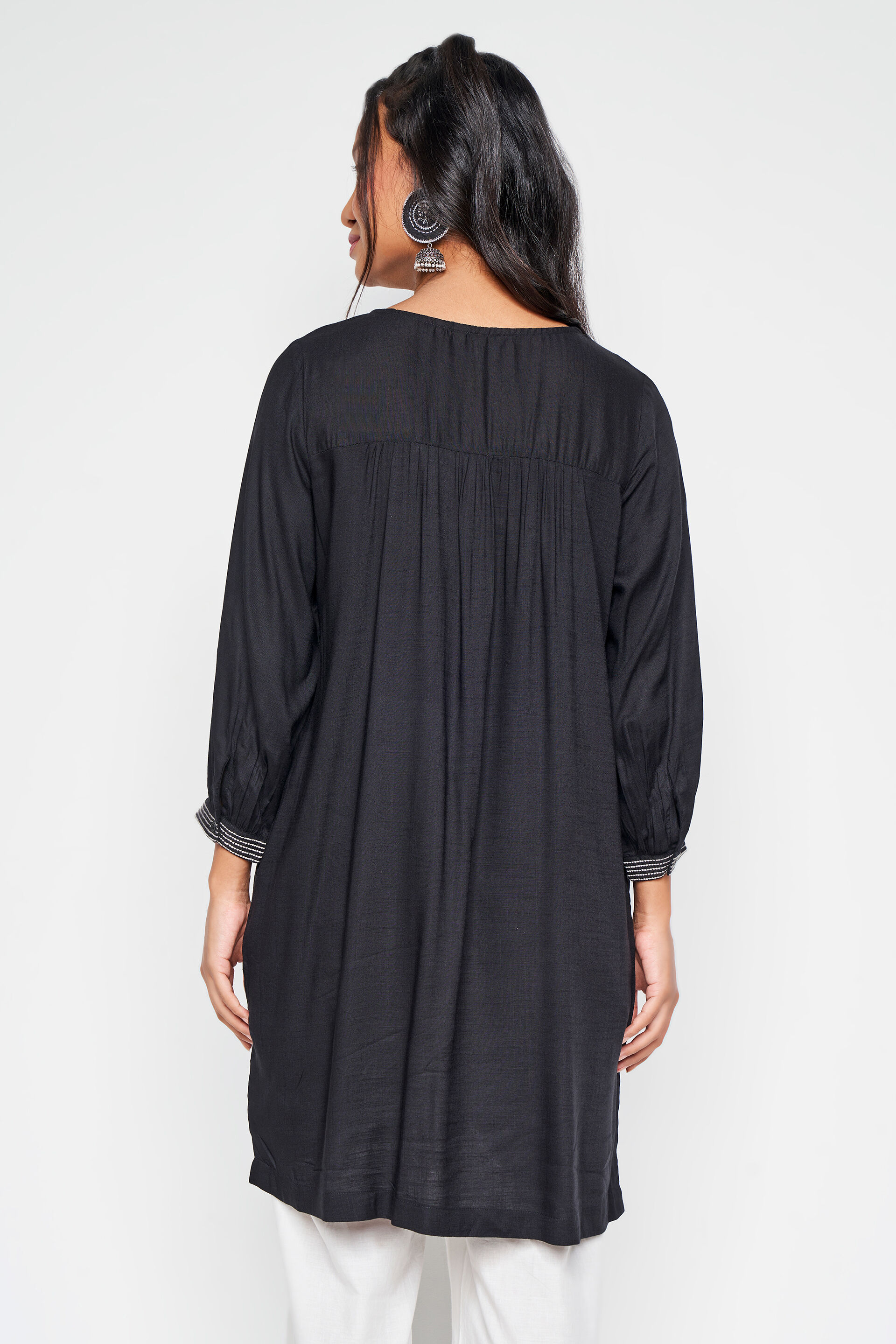 Nadia embroidered tunic, Black, image 6