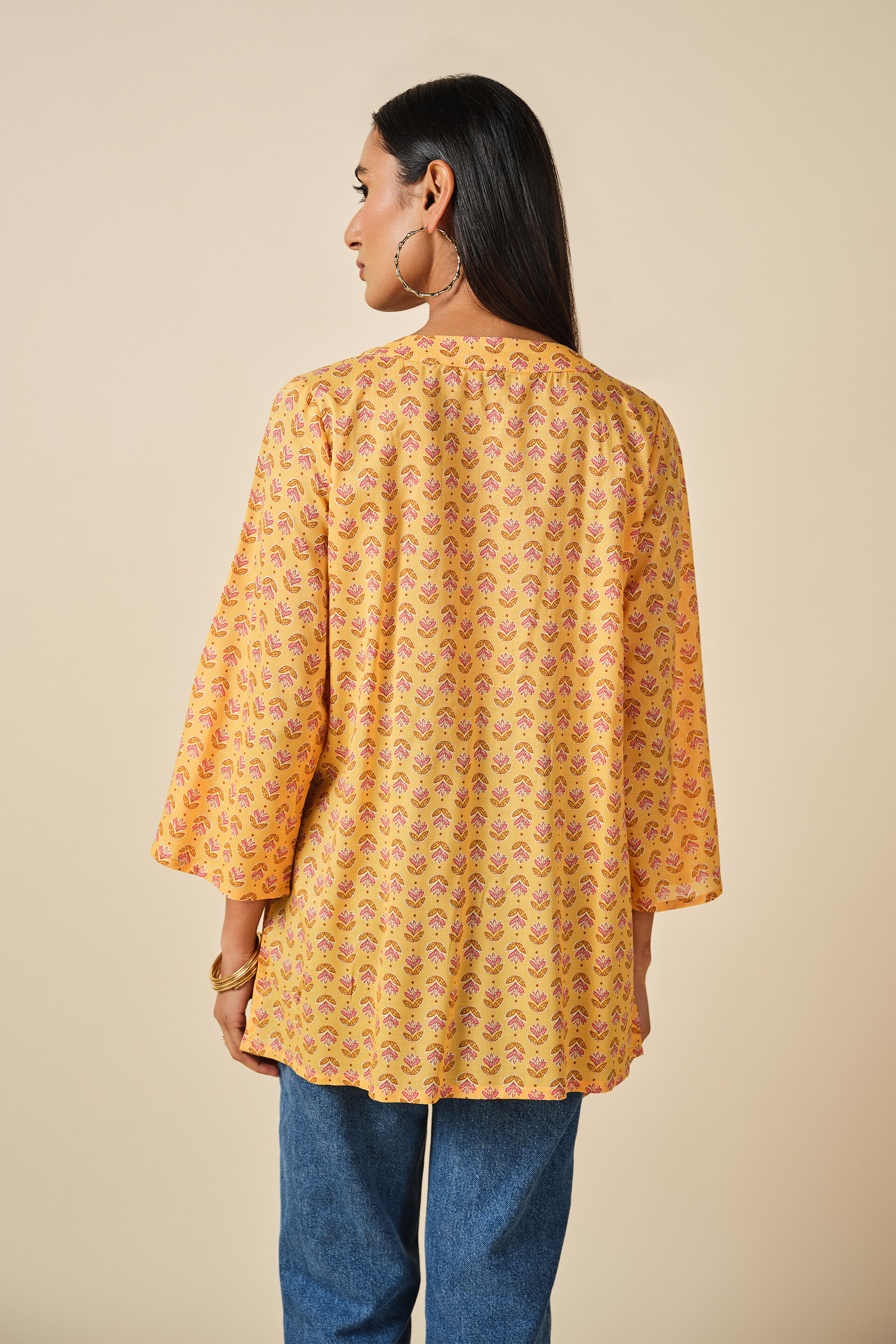Sunehra Summer Top, Mustard, image 3