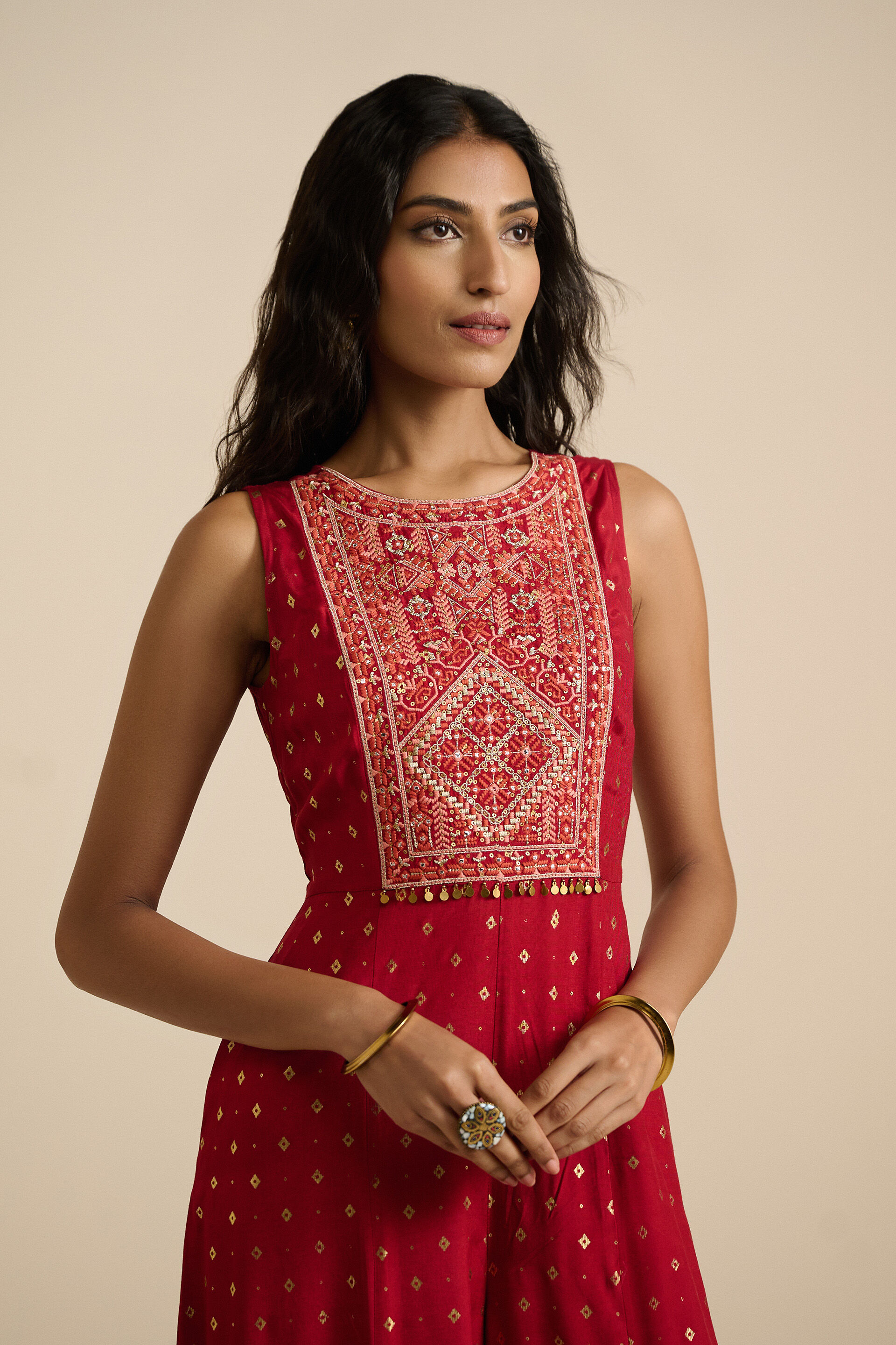 Laal printed Jumpsuit, Red, image 7