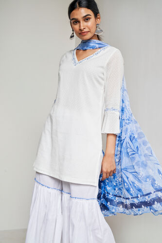 White Solid Straight Suit, White, image 4