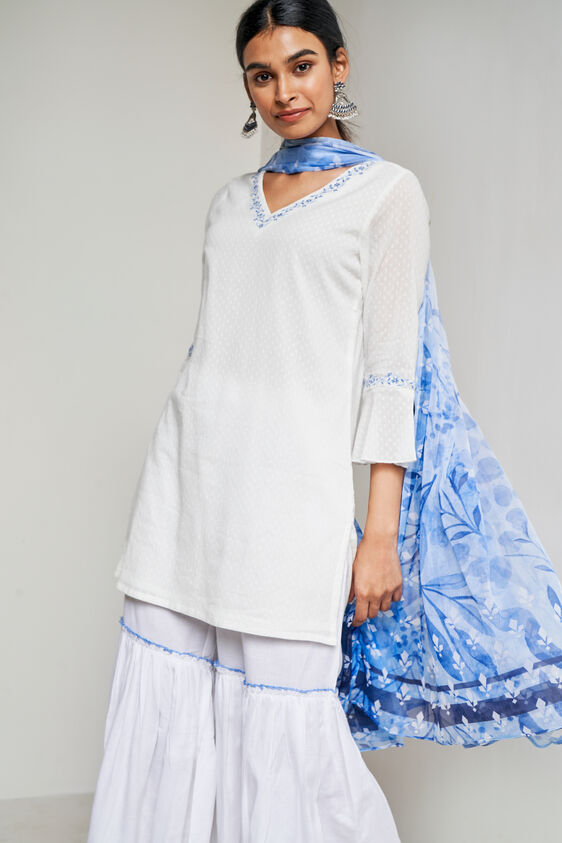 White Solid Straight Suit, White, image 4