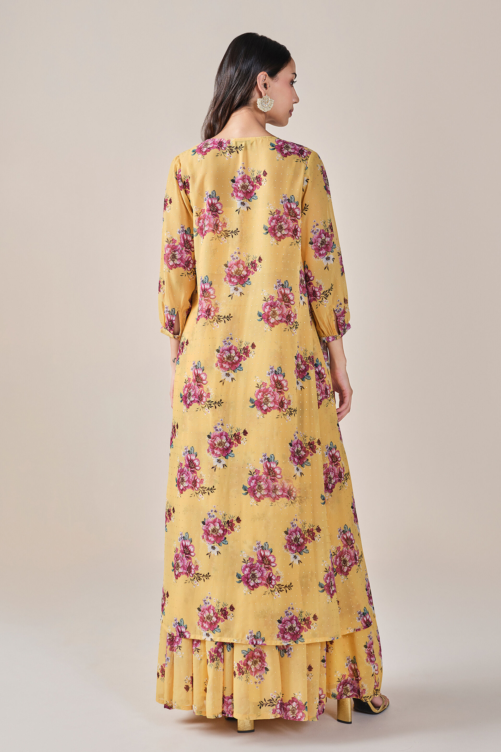 Yellow Floral Print Coord Set, Yellow, image 6