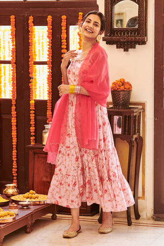 Pink Floral Flared Suit, Pink, image 8