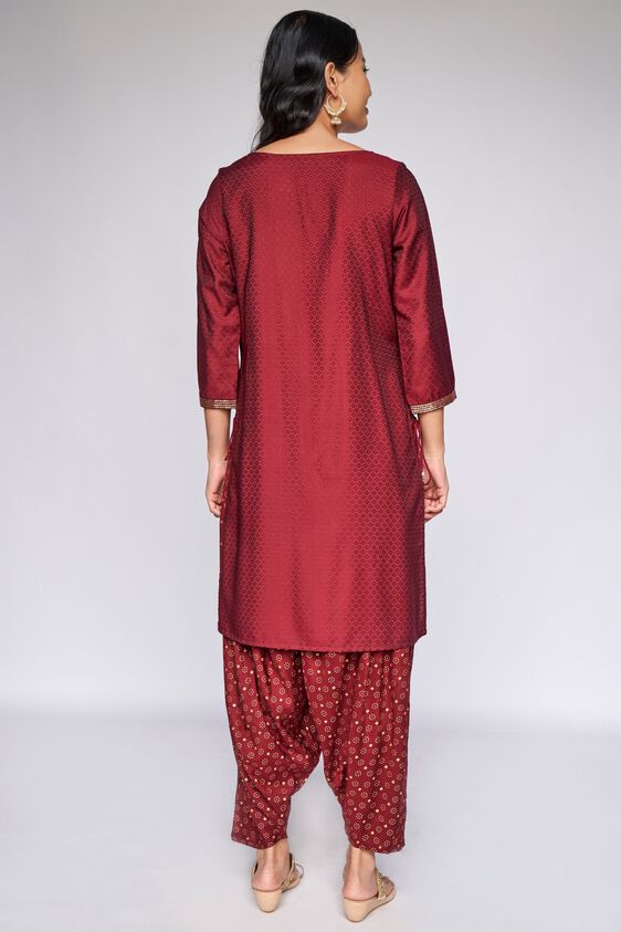 5 - Maroon Embroidered Dhoti Suit, image 5