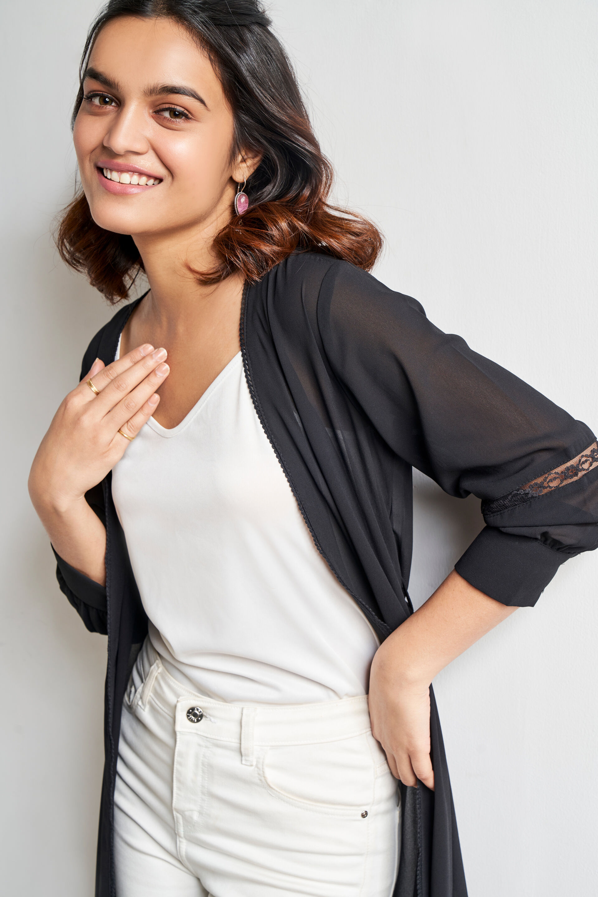 Buy Black Solid Flared Shrug Online at Best Price at Global Desi SS23GA154SHPG