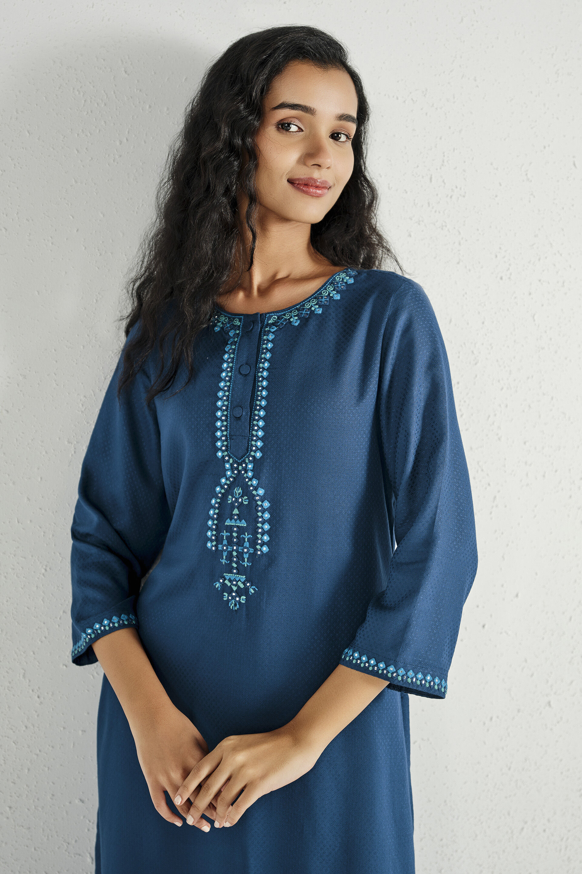 Ruhi Indigo Kurta, Indigo, image 2