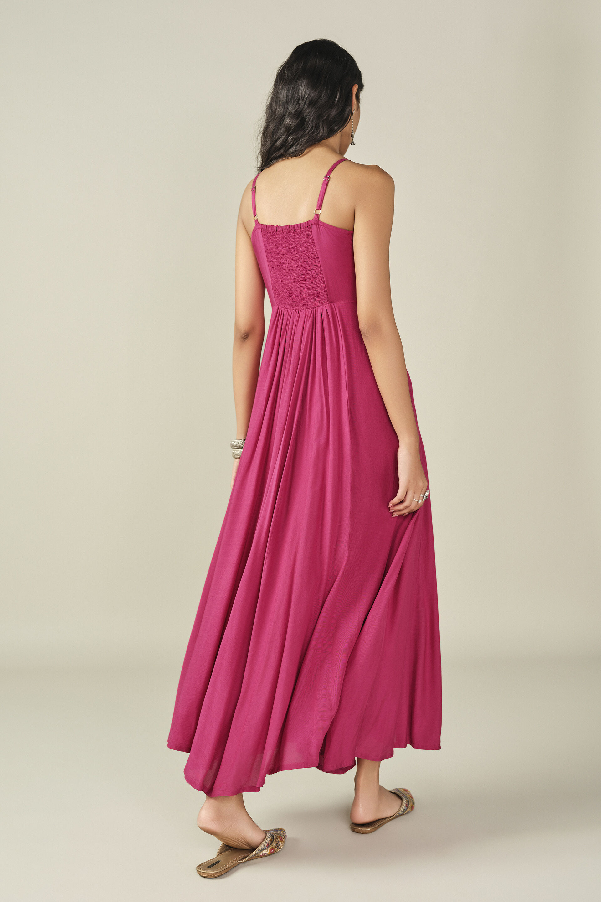 Strappy Midi Dress in Fuchsia, Fuschia, image 5