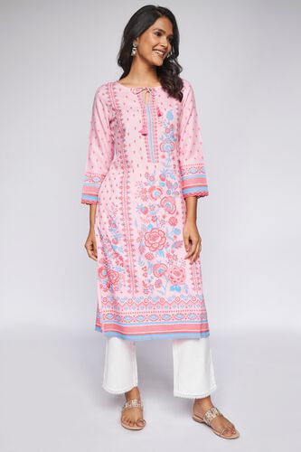 2 - Pink Floral Kurta, image 3