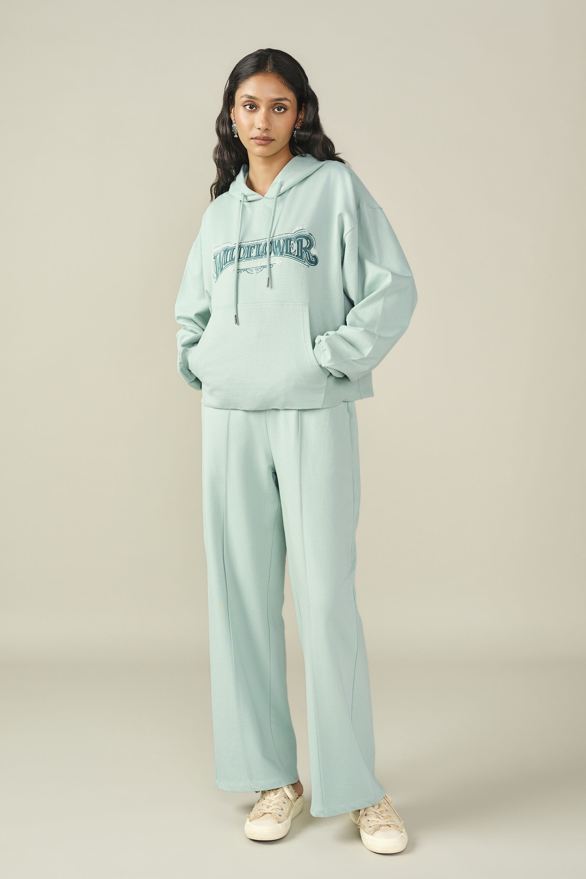 Solid Hoodie in Teal, Teal, image 4