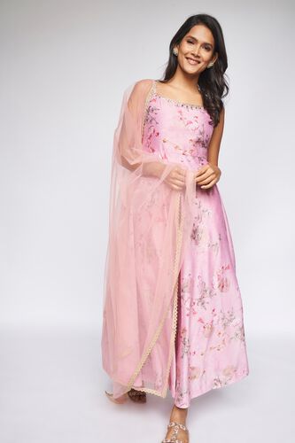 Pink Floral Fit & Flare Dress, , image 2