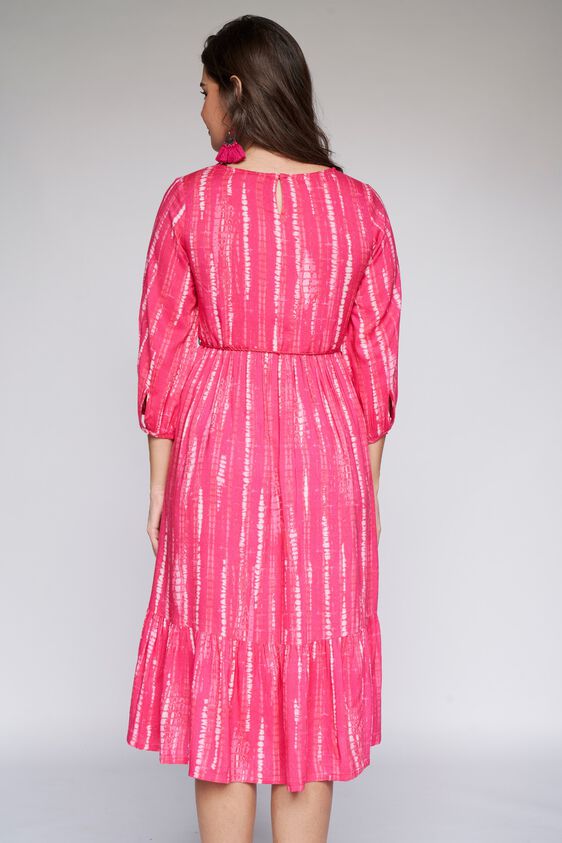5 - Pink Tie & Dye Fit & Flare Dress, image 5