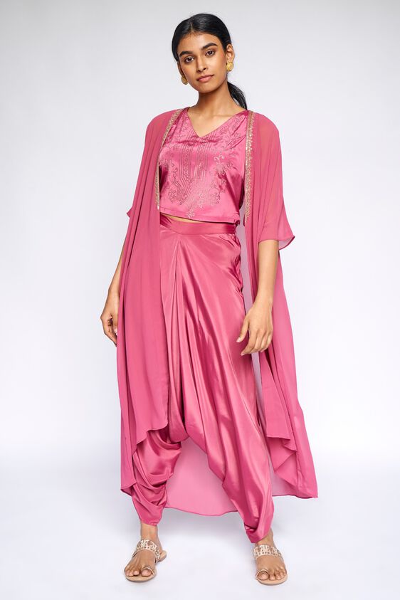 3 - Pink Embroidered Cropped Suit, image 3