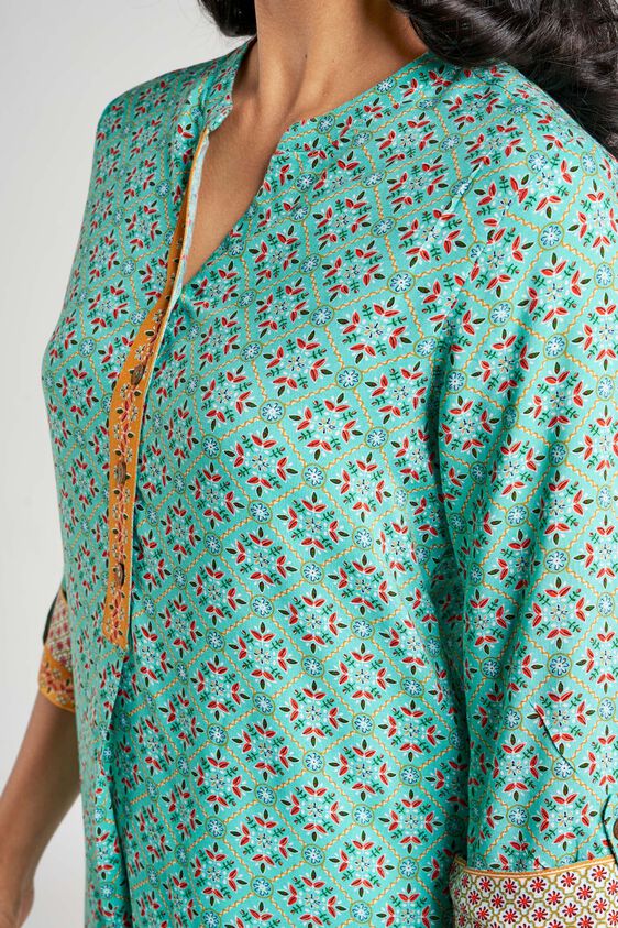 Aqua Floral Printed Tunic