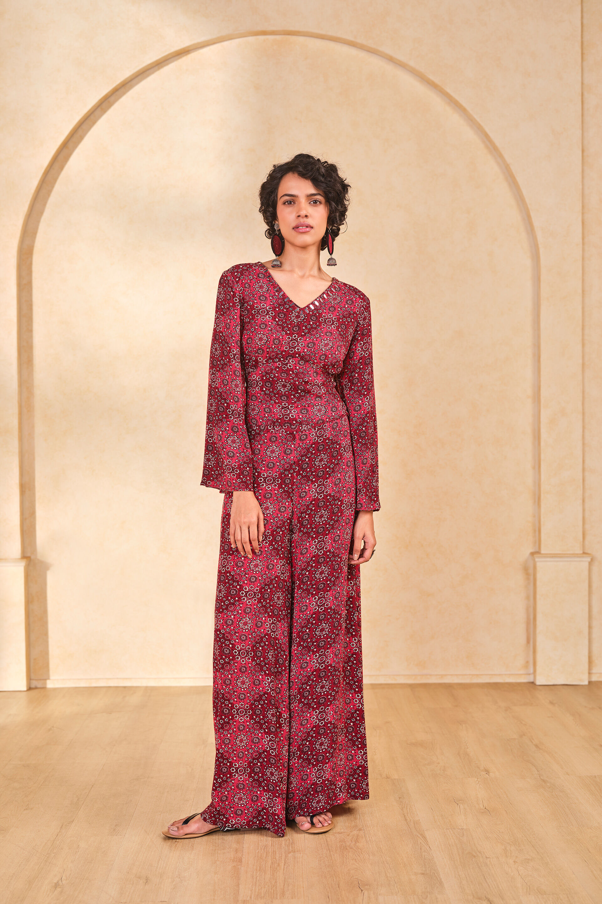 Rust Viscose Crop Top & Pant Set, Rust, image 7