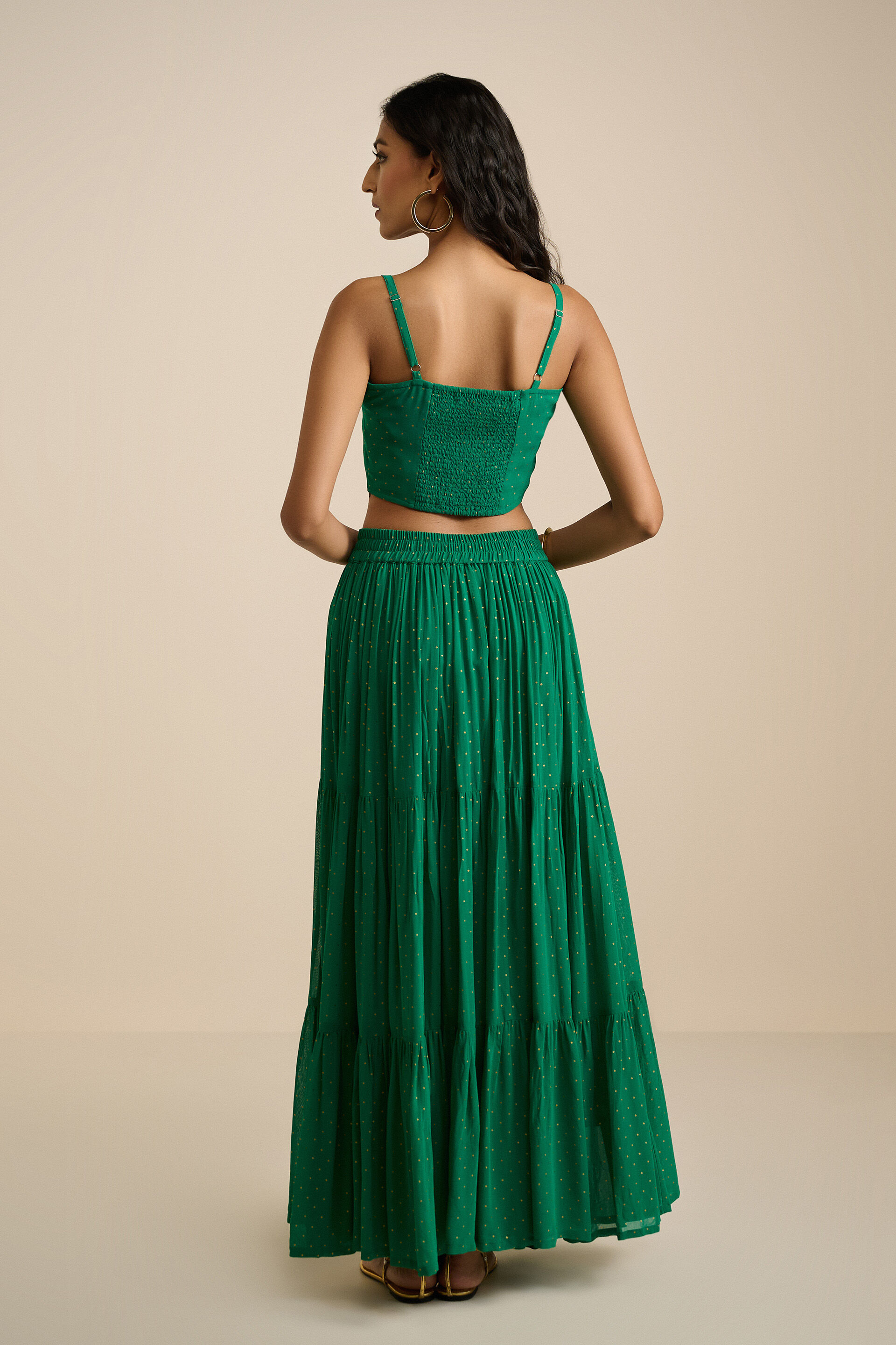 Hara Bhara Green Skirt Set, Green, image 6