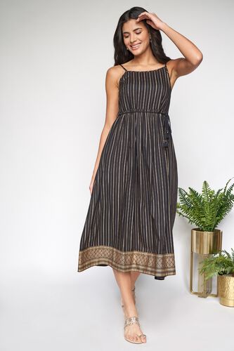 2 - Black Midi Fit and Flare Dress, image 2
