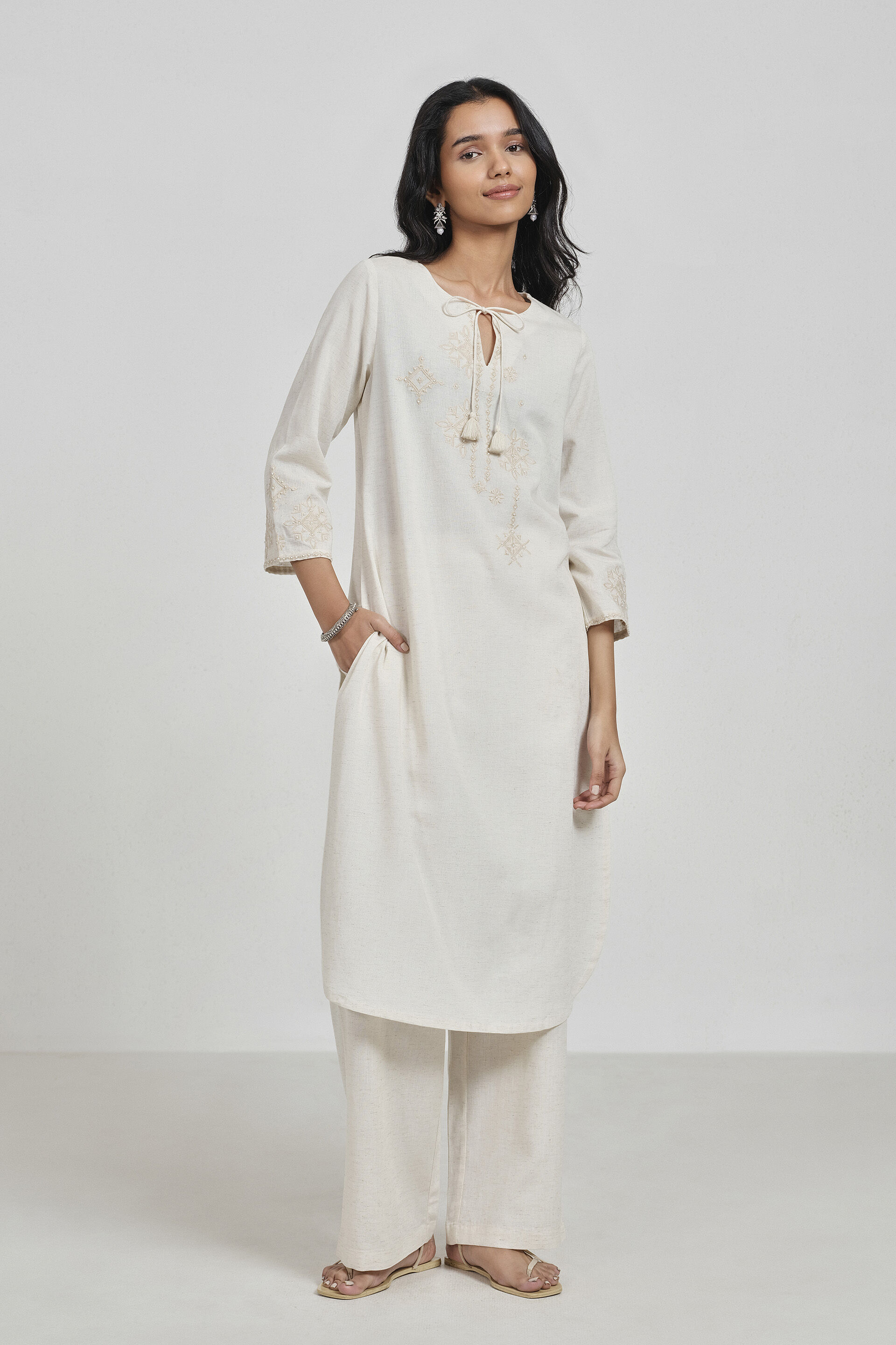 Ritika Natural Kurta Set, Natural, image 2