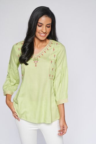 3 - Mint Solid A-Line Top, image 3