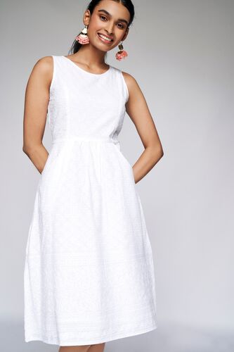 4 - White Embroidered Cut Out Dress, image 4