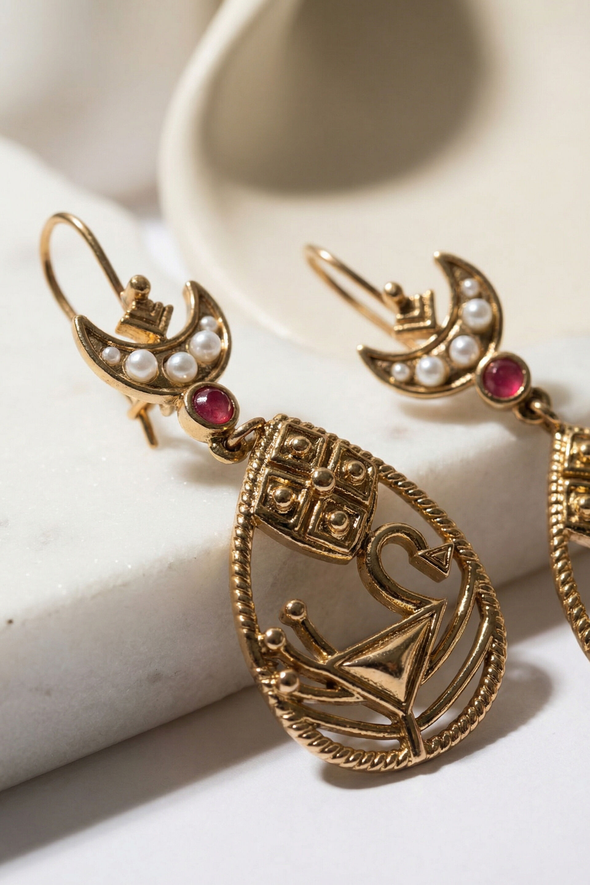 Saffron Moon Earrings, , image 2