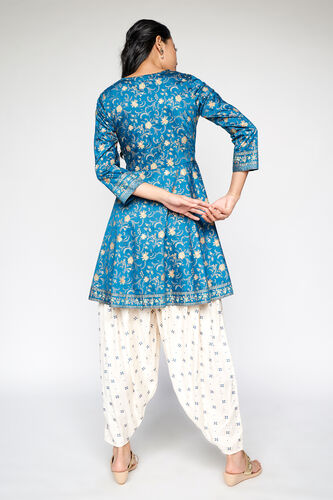 8 - Midnight Blue Embroidered Fit and Flare Suit, image 8