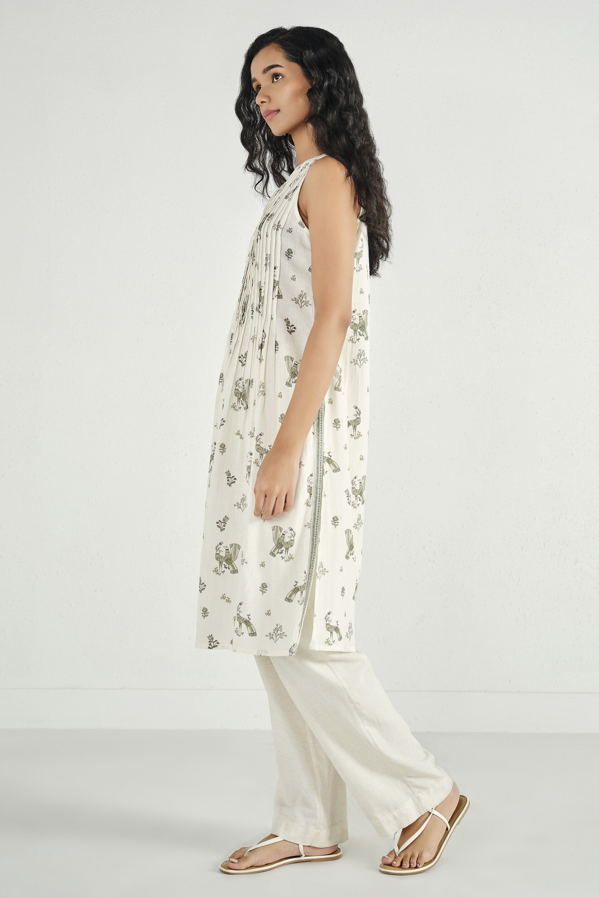 Kora Phool Kurta, Natural, image 4