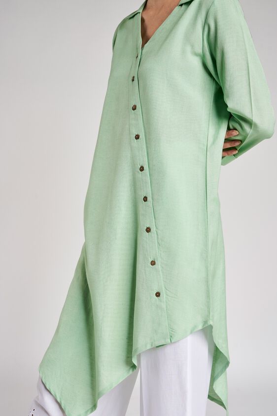 6 - Mint Solid Three-Quarter Sleeves Tunic, image 6