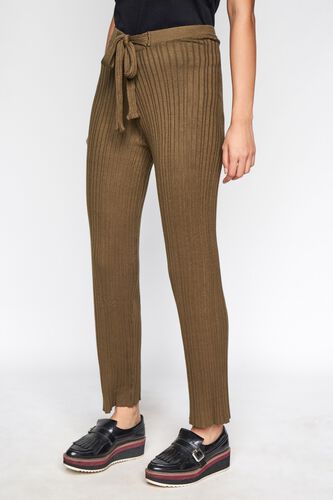 4 - Olive Solid Straight Pants, image 4