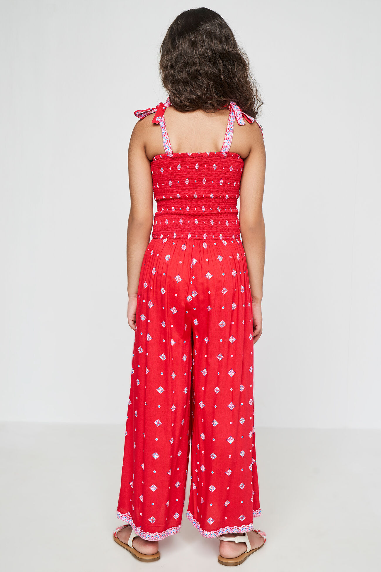 Red Geometric Straight Jumpsuit, Red, image 6