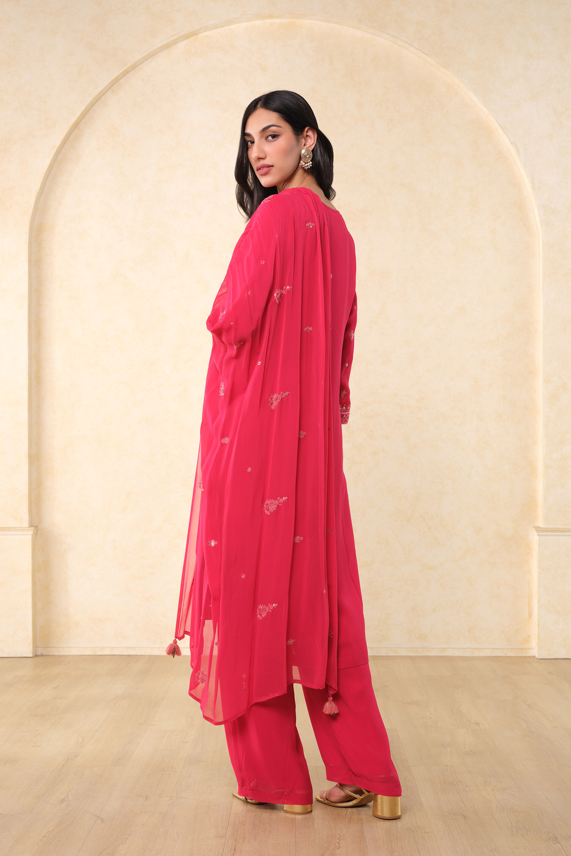 Gulab Sherbet Kurta Set, Red, image 4