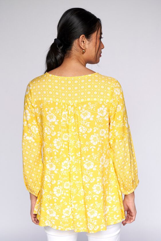 4 - Yellow Floral Fit & Flare Top, image 4