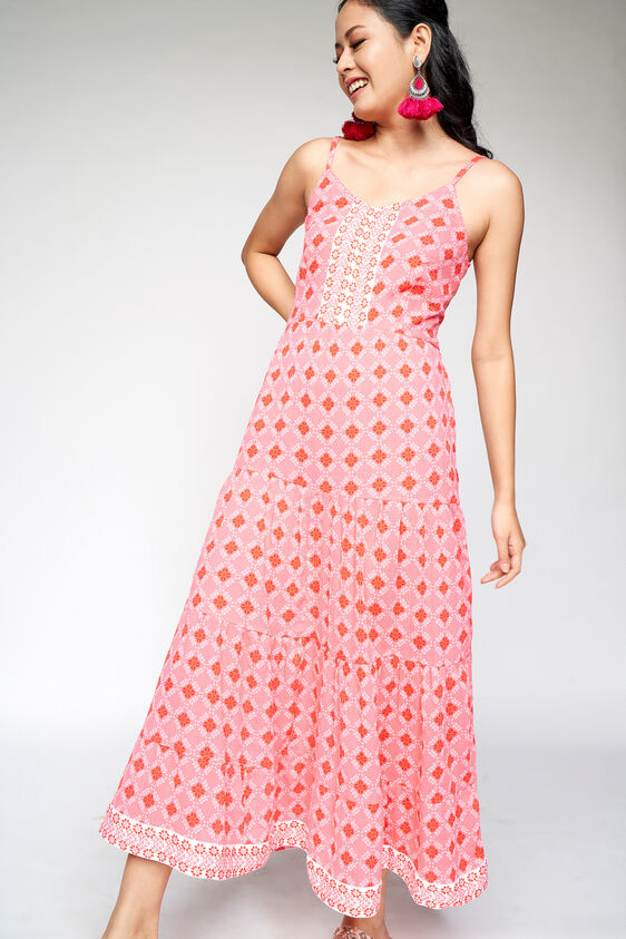 4 - Pink Long Length Fit & Flare Maxi, image 4