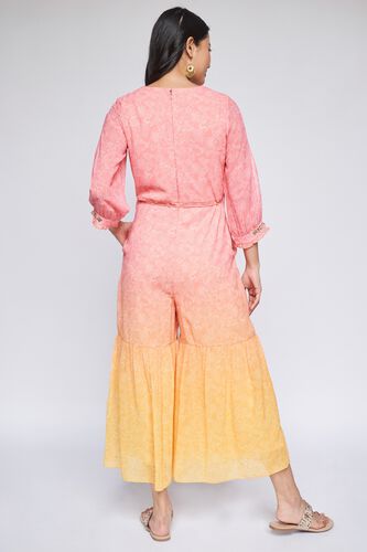 4 - Pink Floral Fit & Flare Jump Suit, image 5