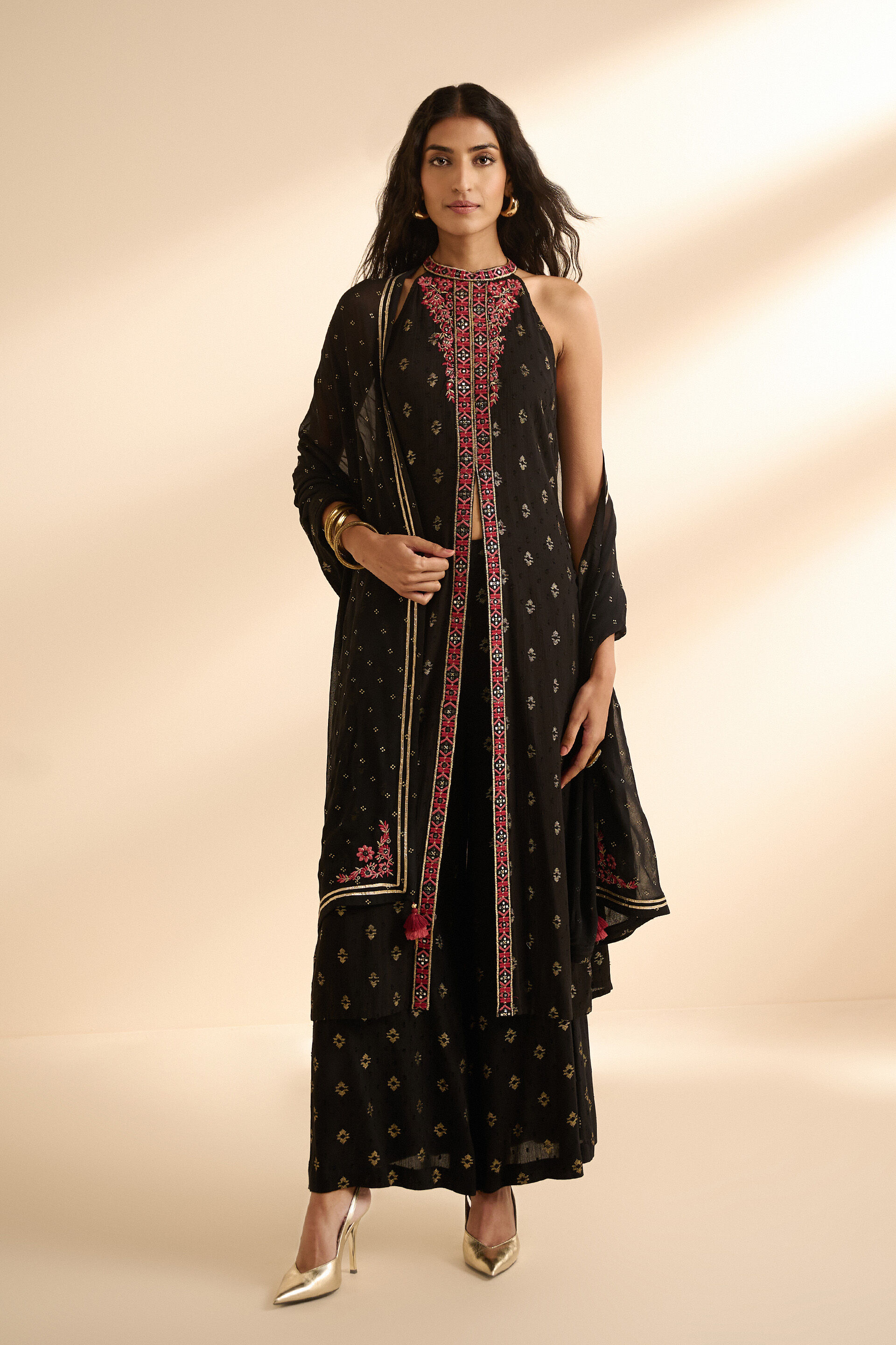 Shaam Sitaara Kurta Set, Black, image 2